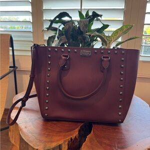 Michael Kors Burgundy Studded Tote